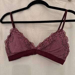 Aerie Floral Lace Trim Bralette